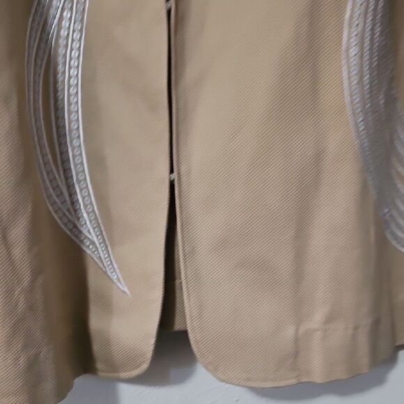 Bob Mackie Tan Blazer with Silver Swirl Accents - Picture 4 of 6